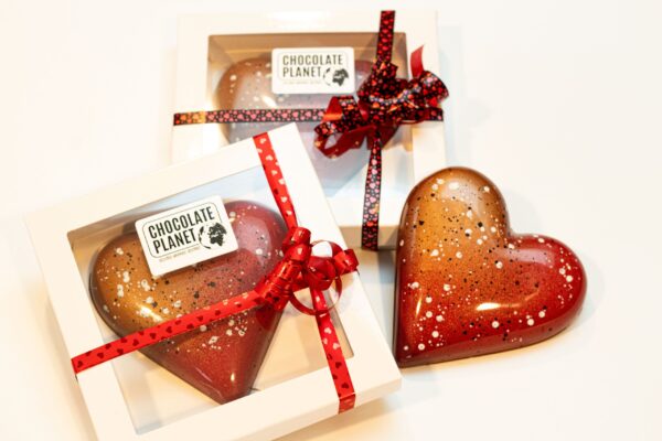 Chocolade hart, aardbei & witte chocolade