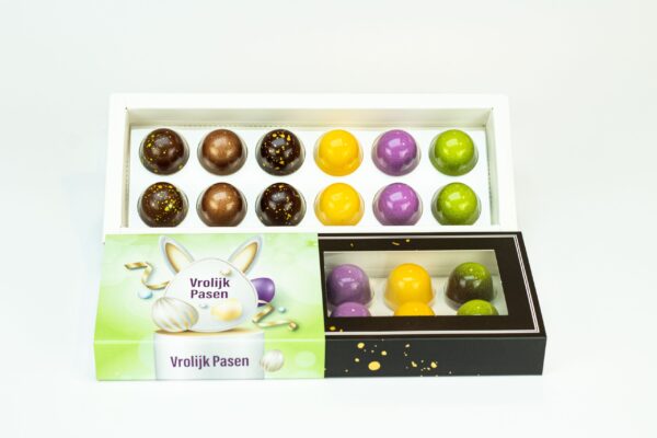 Proeverij Paasbonbons in luxe Paasverpakking 12 stuks