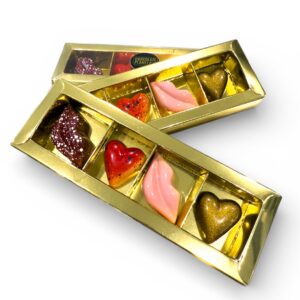 Valentijn bonbons 4 stuks, goud