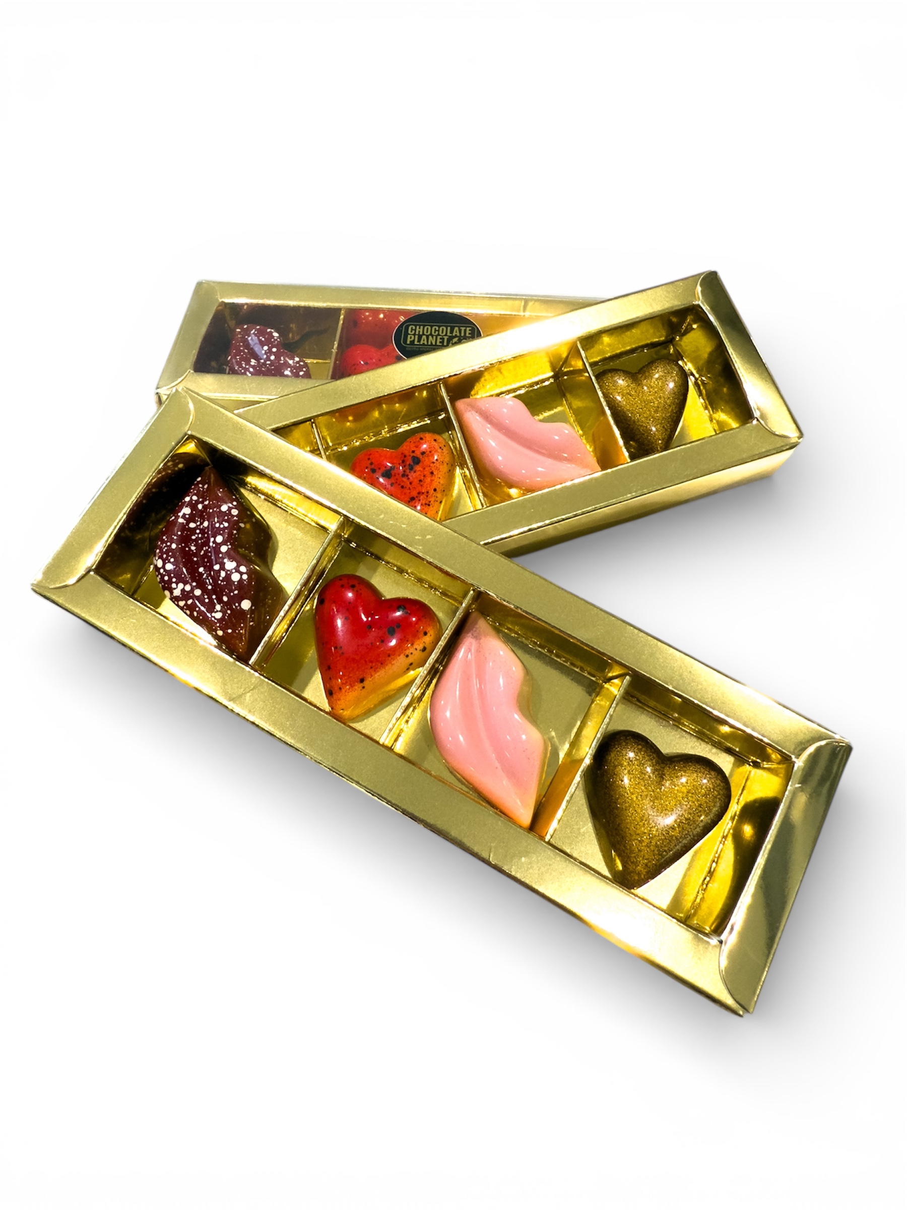 Valentijn bonbons 4 stuks, goud