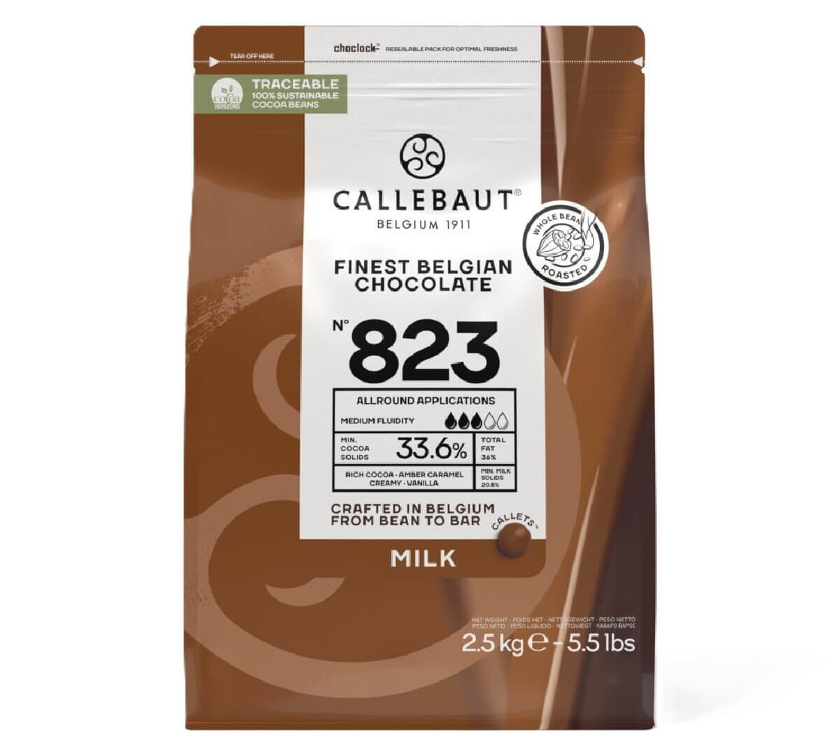 Chocolade callets 2,5 kg - Callebaut melk 823