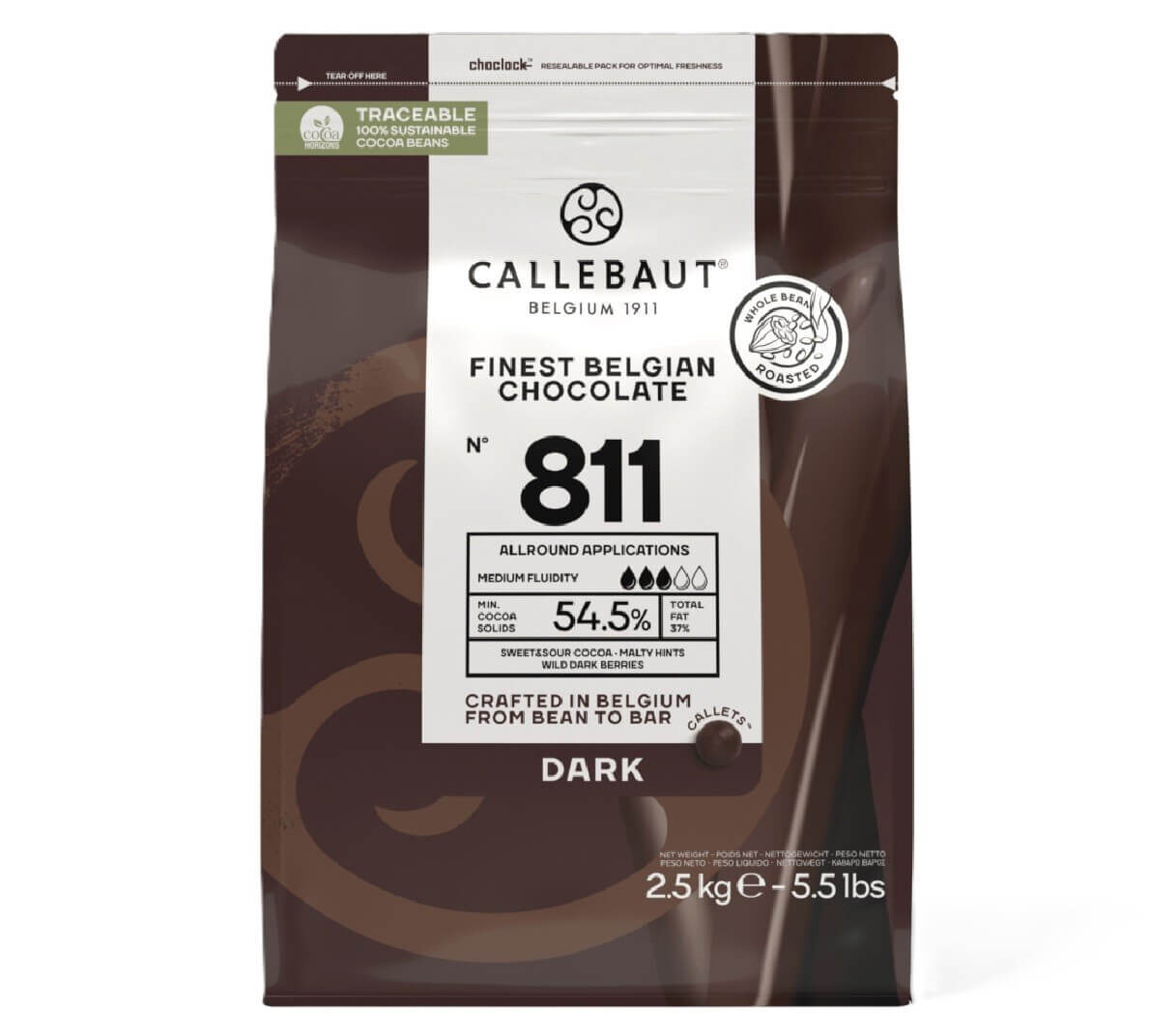 Chocolade callets 2,5 kg - Callebaut puur 811